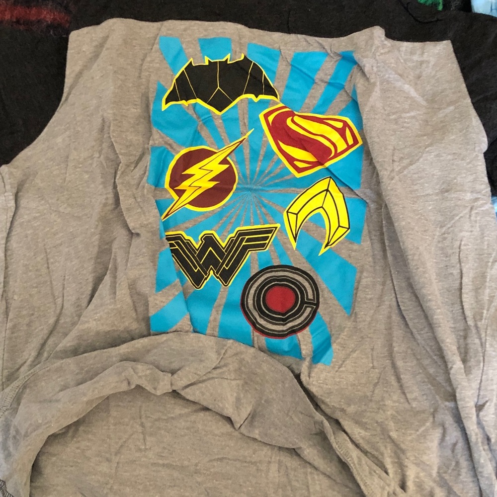 Gray Superhero Patterned Pants - image 5